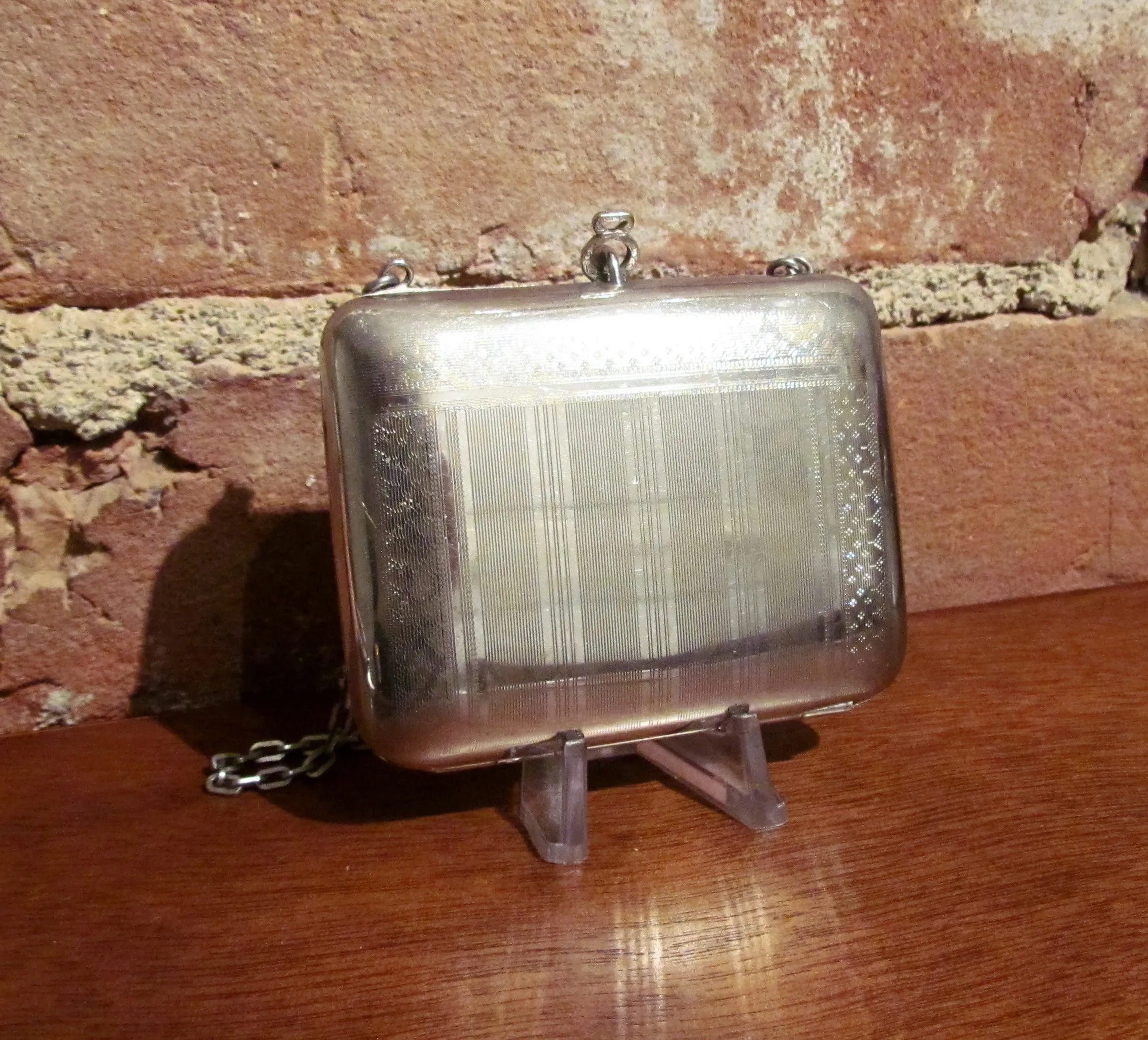 Antique Silver Compact Coin Purse 1900s Powder Compact Wristlet Change Purse