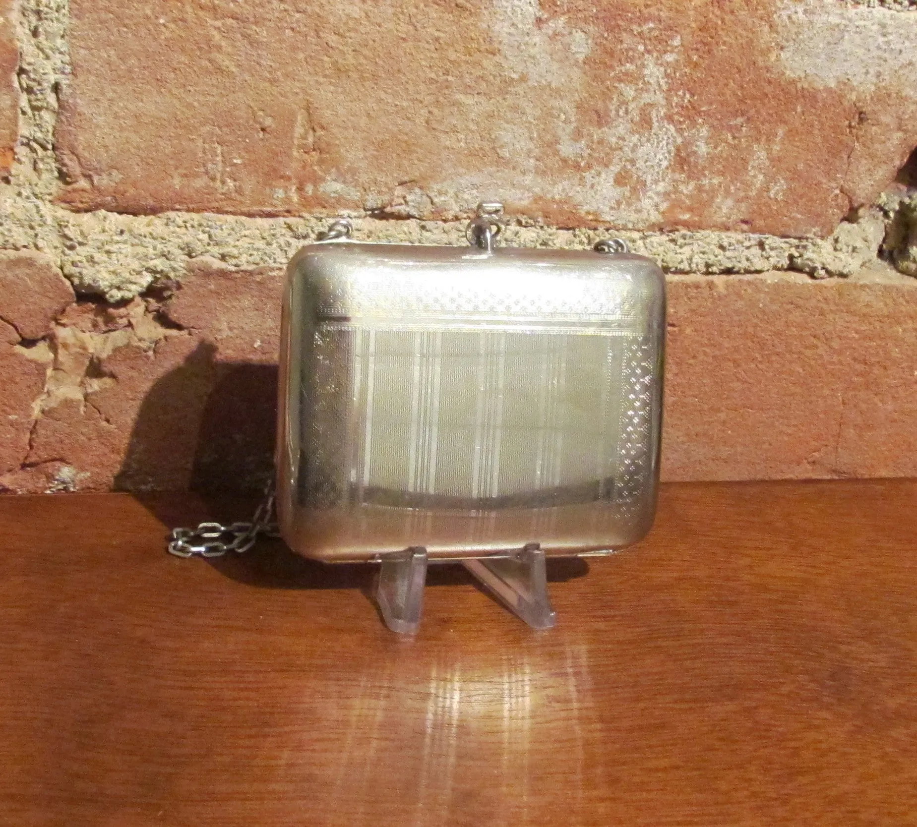 Antique Silver Compact Coin Purse 1900s Powder Compact Wristlet Change Purse