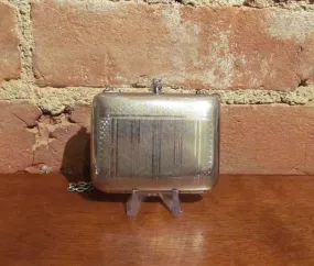 Antique Silver Compact Coin Purse 1900s Powder Compact Wristlet Change Purse