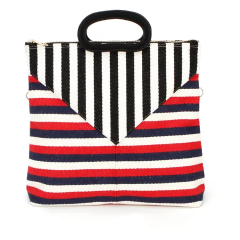 BILLY BAG - Cotton Stripe Mix Pattern Shoulder Bag