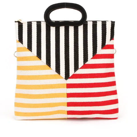BILLY BAG - Cotton Stripe Mix Pattern Shoulder Bag