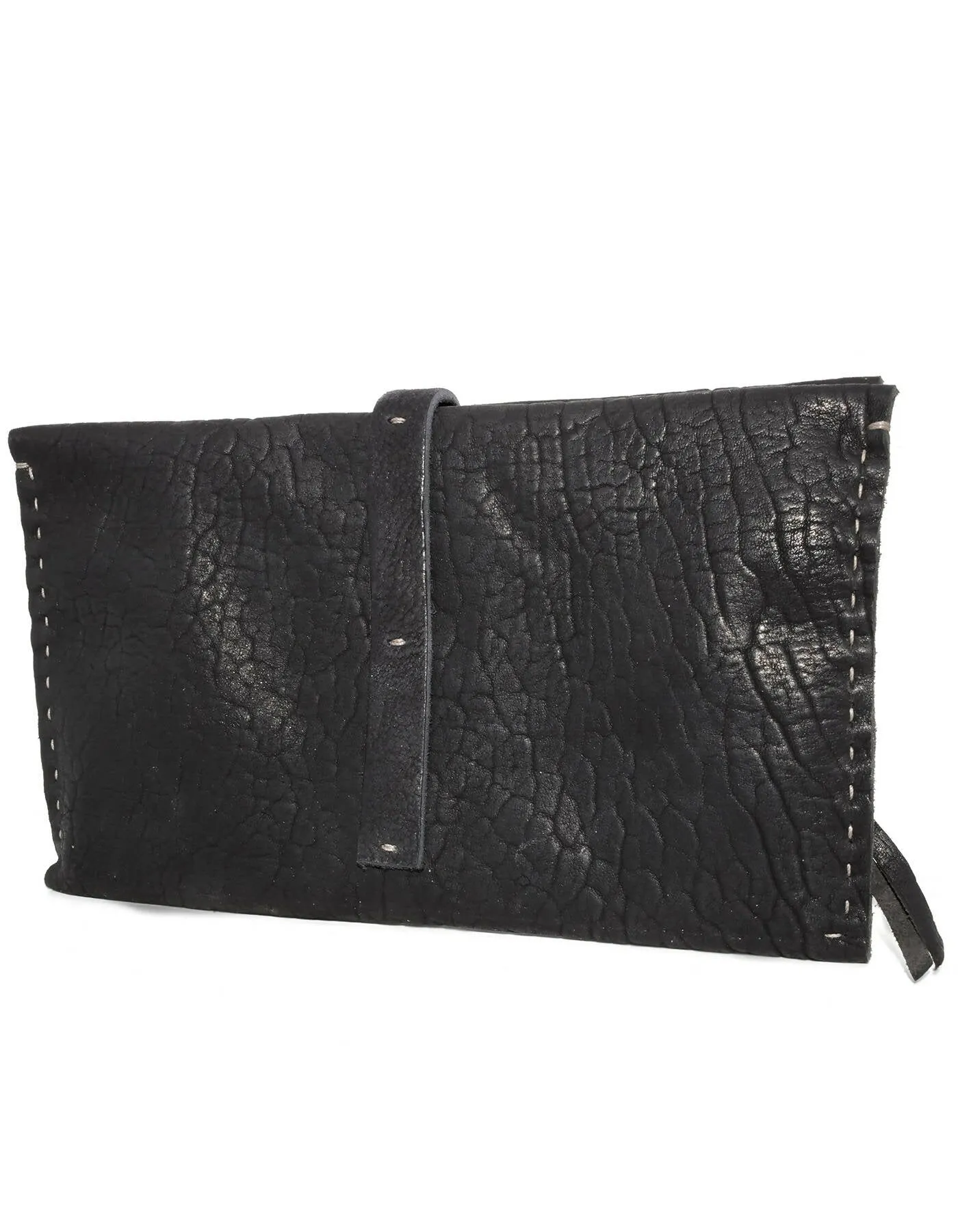 black culatta leather long travel wallet