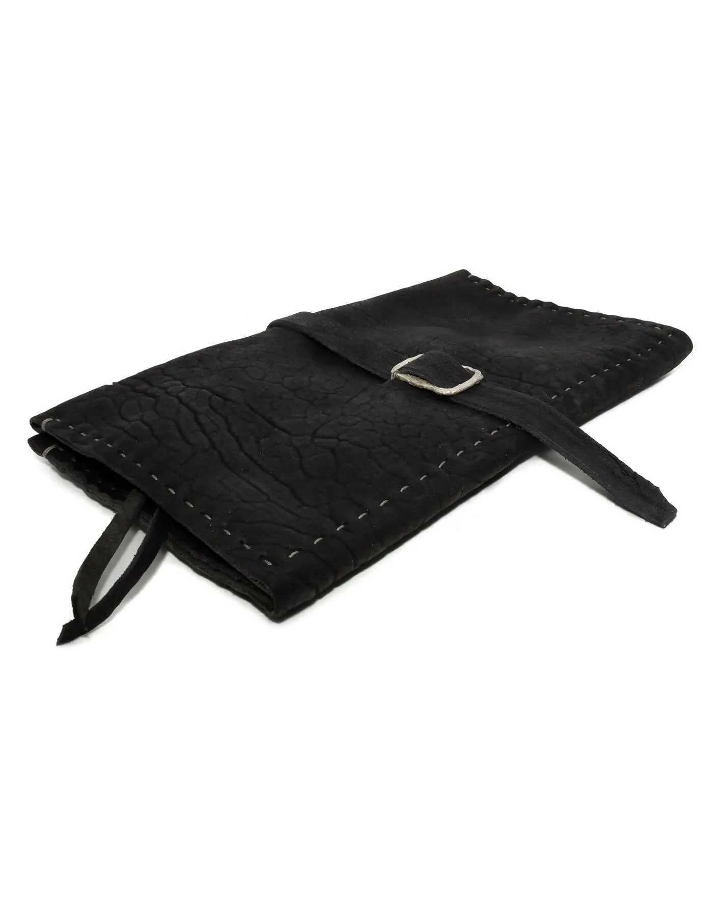 black culatta leather long travel wallet