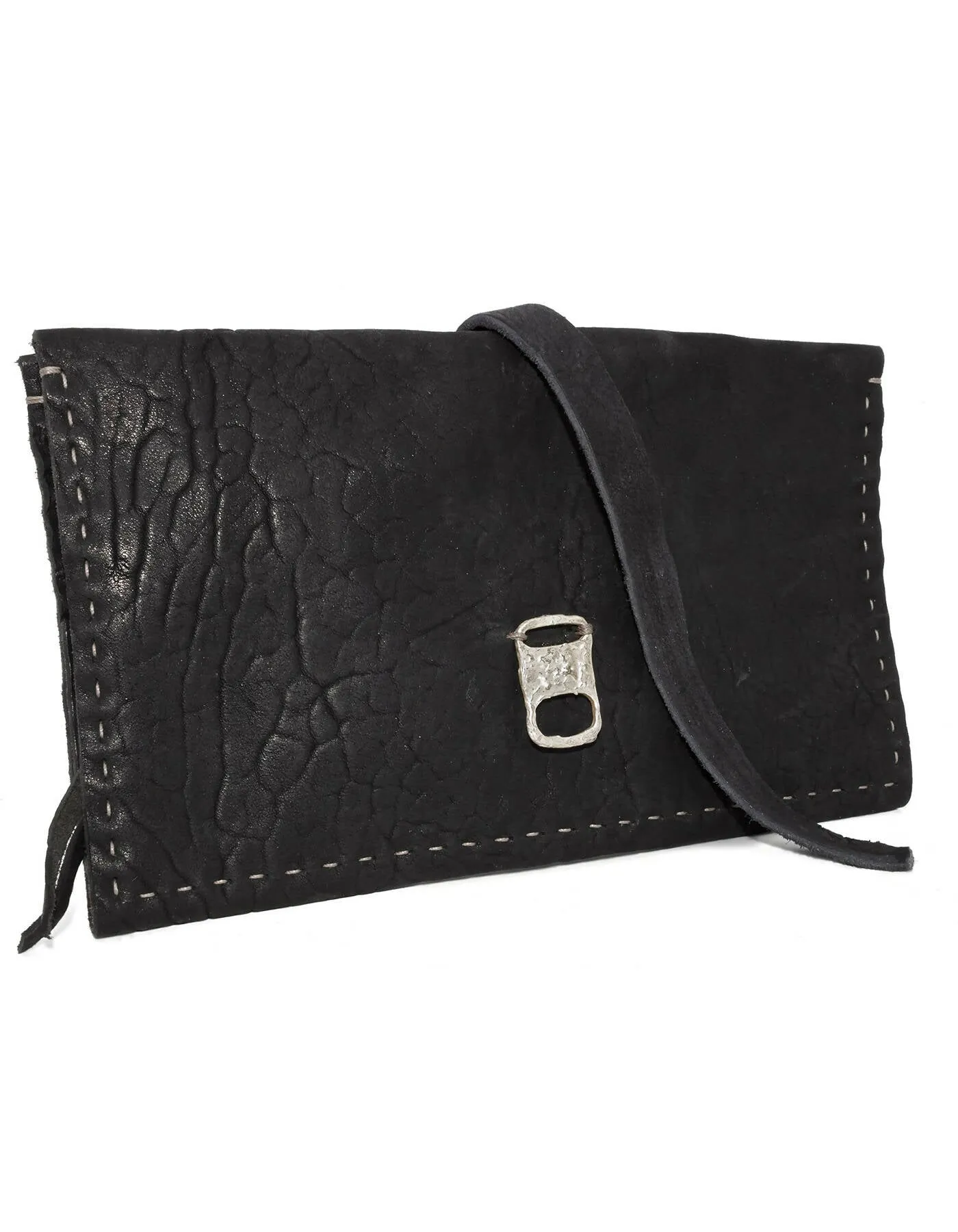 black culatta leather long travel wallet
