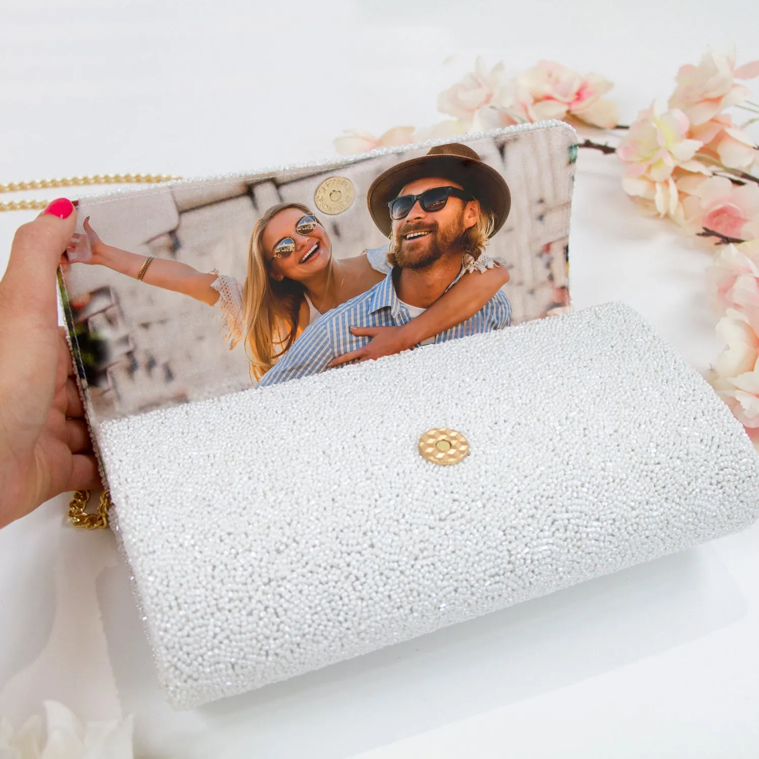 Custom Bridal Wedding Date Clutch Bag (FOG)