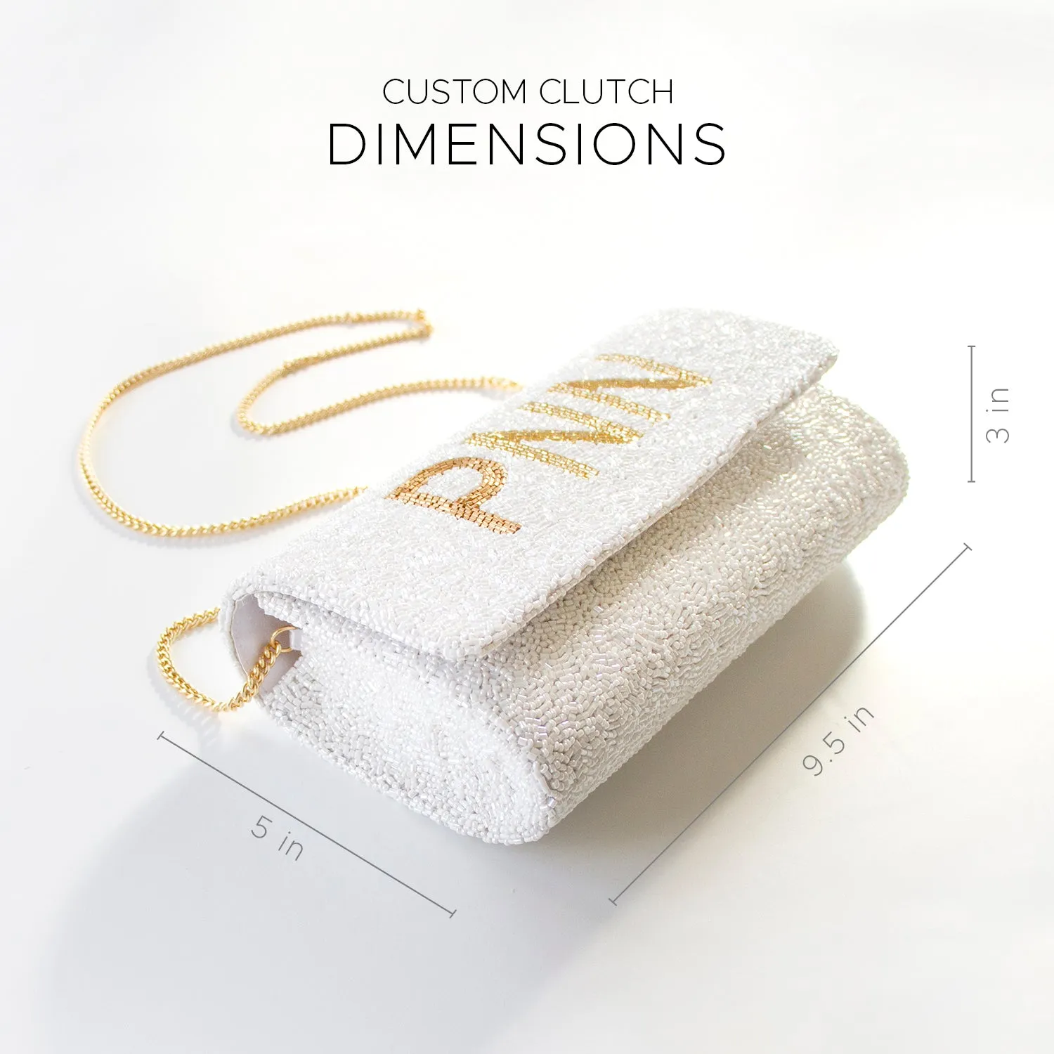Custom Bridal Wedding Date Clutch Bag (FOG)