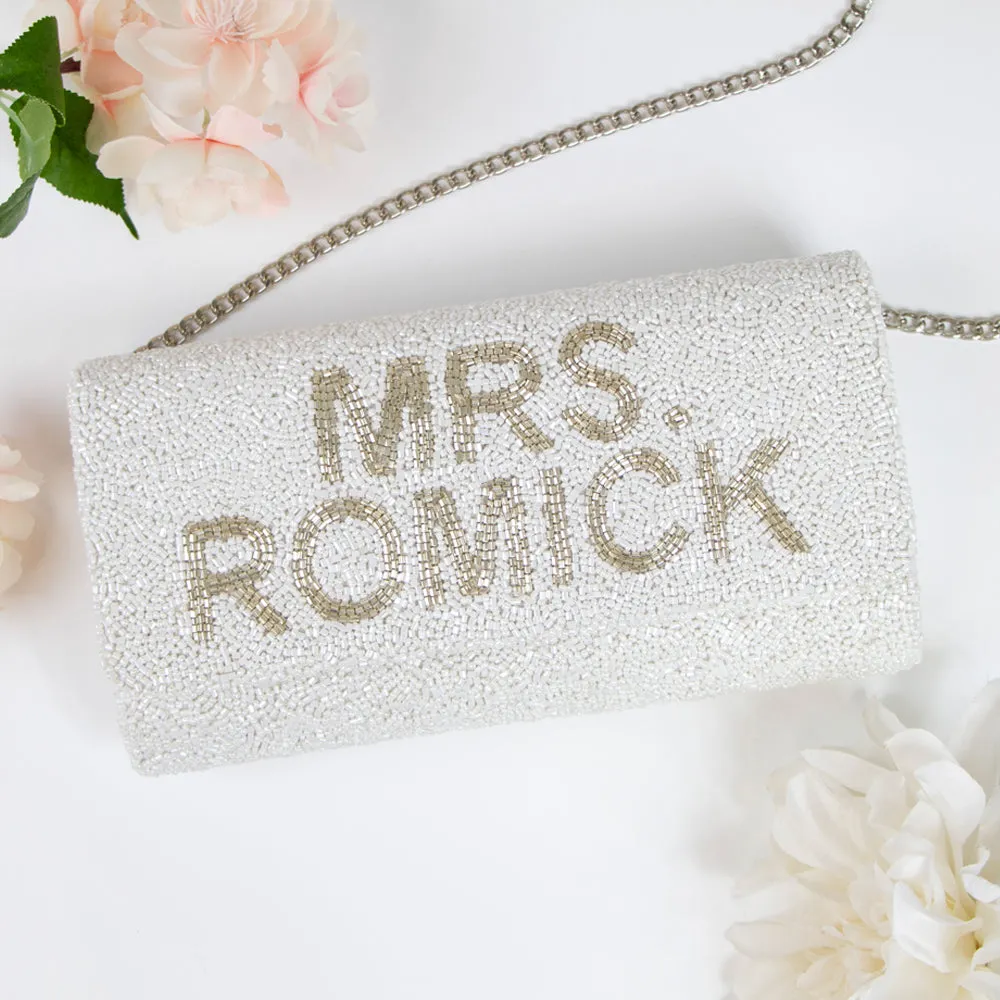Custom Bridal Wedding Date Clutch Bag (FOG)