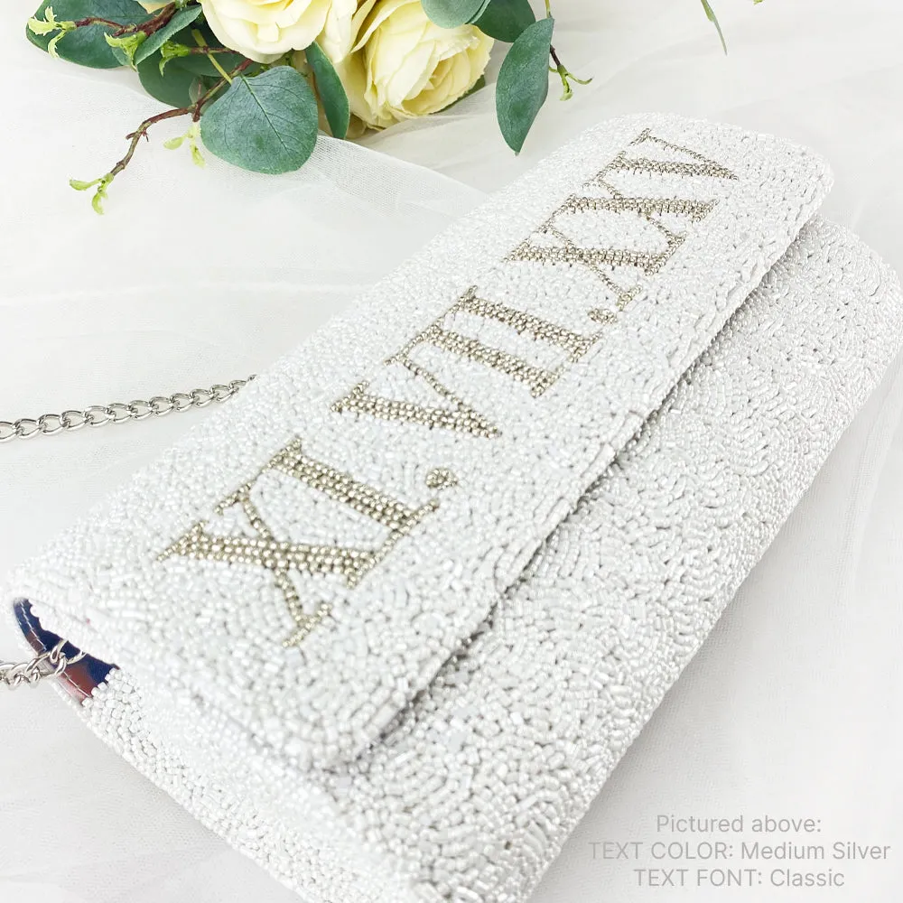 Custom Bridal Wedding Date Clutch Bag (FOG)