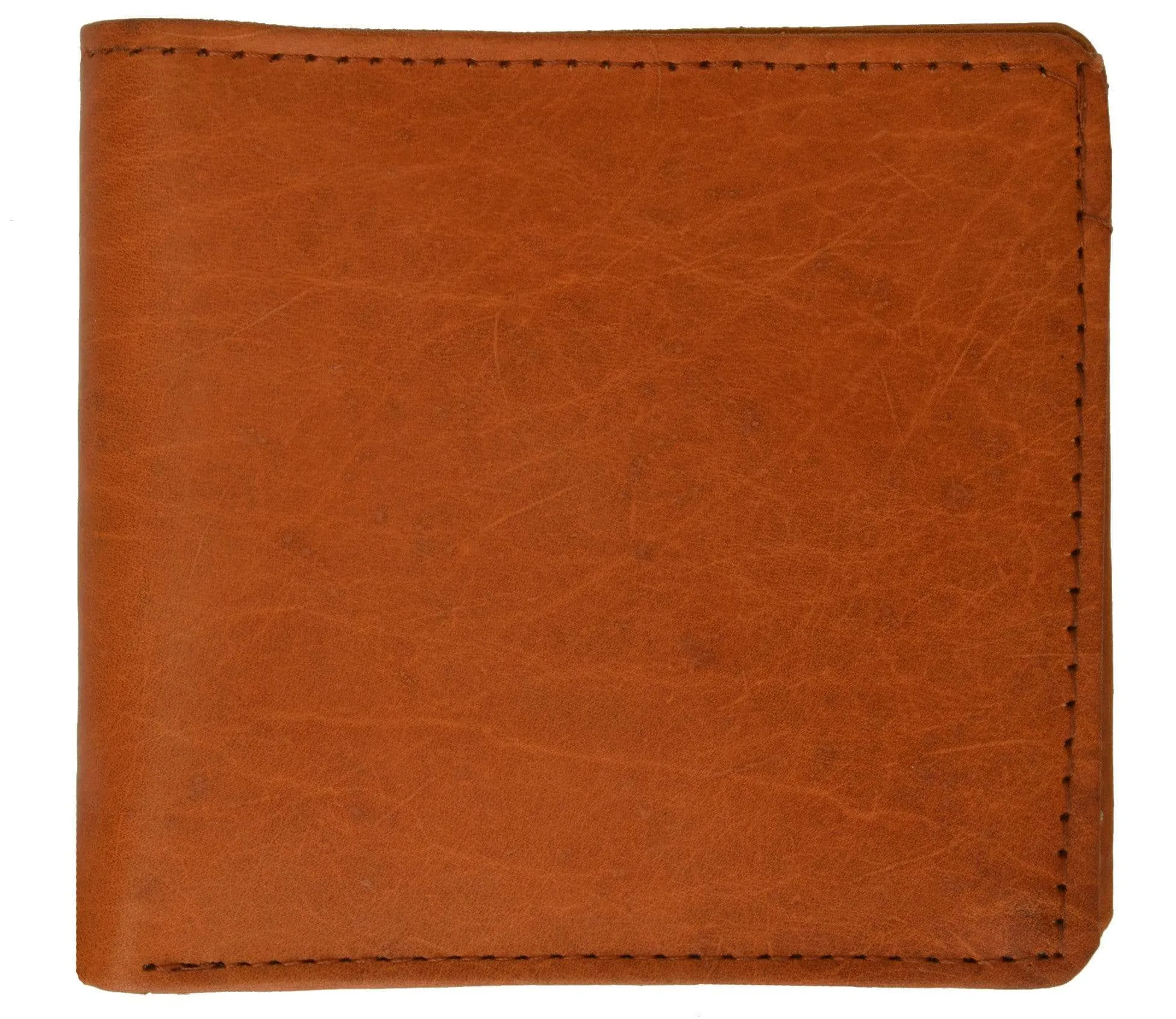 Genuine Leather Bifold Center Money Clip Wallet with Twin ID Window 1362 CF (C)