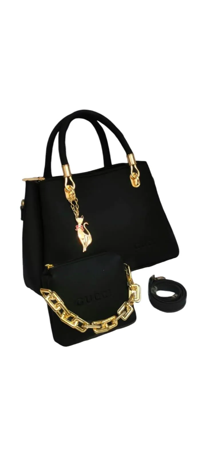 Girl's PU Leather Plain Hand Bag Set