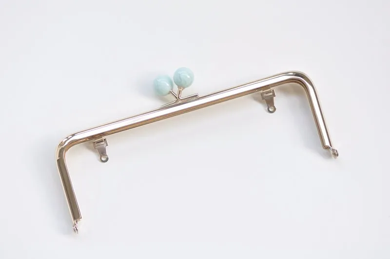 Light Gold Purse Frame Rectangular Purse Frame With Kiss Lock 18cm x 6cm