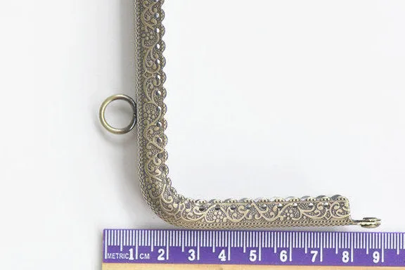 Retro Metal Sewing Purse Frame /Handle Purse Frame Silver And Bronze 25cm (10")