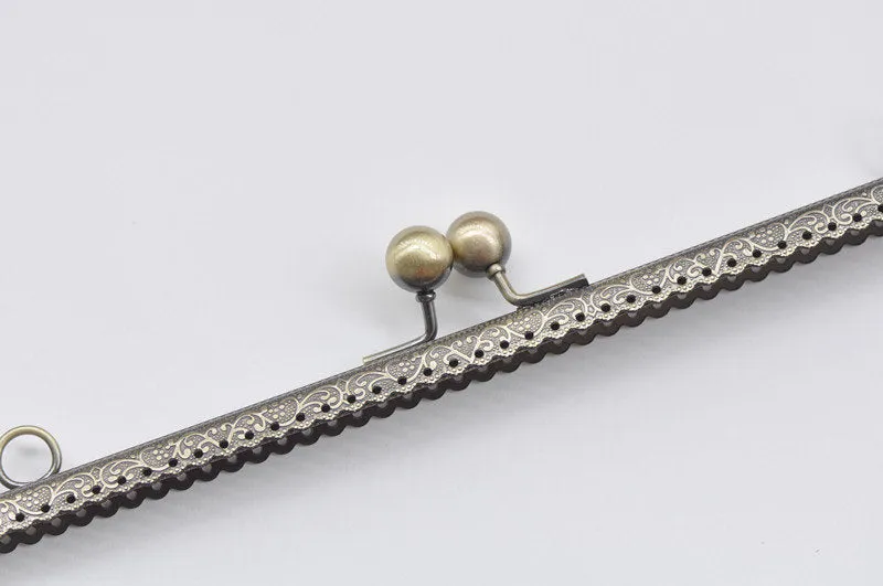 Retro Metal Sewing Purse Frame /Handle Purse Frame Silver And Bronze 25cm (10")