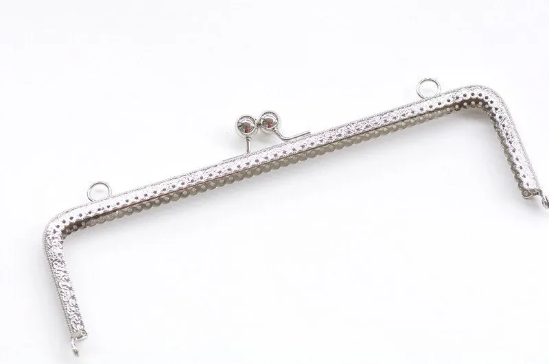 Retro Metal Sewing Purse Frame /Handle Purse Frame Silver And Bronze 25cm (10")