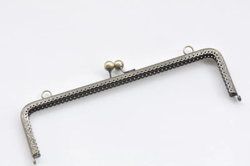 Retro Metal Sewing Purse Frame /Handle Purse Frame Silver And Bronze 25cm (10")