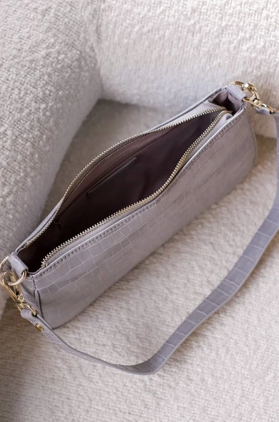 Riana Shoulder Bag (Gray Croc) by Billini