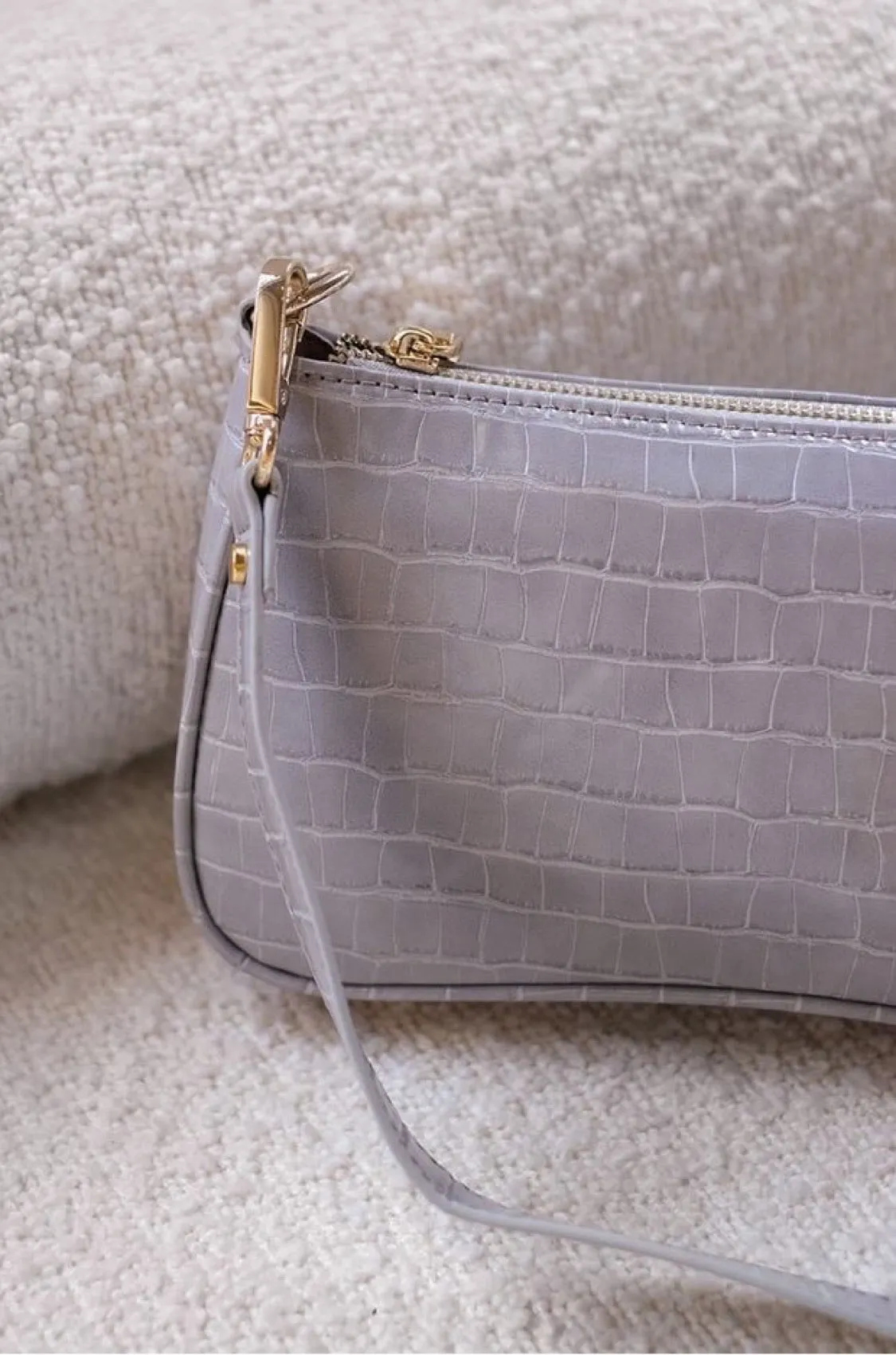 Riana Shoulder Bag (Gray Croc) by Billini