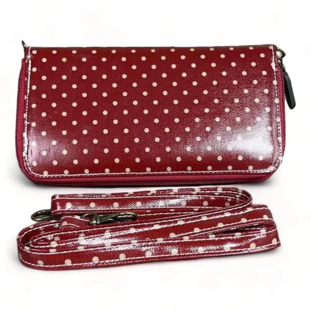 Sling Wallet - Red with Small Dots