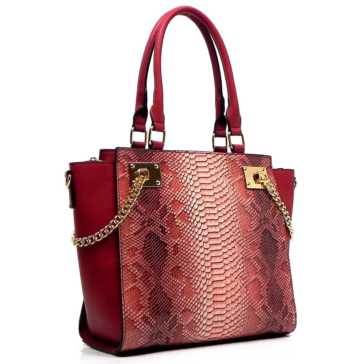 Snakeskin Trapeze Bags in Multiple Colors