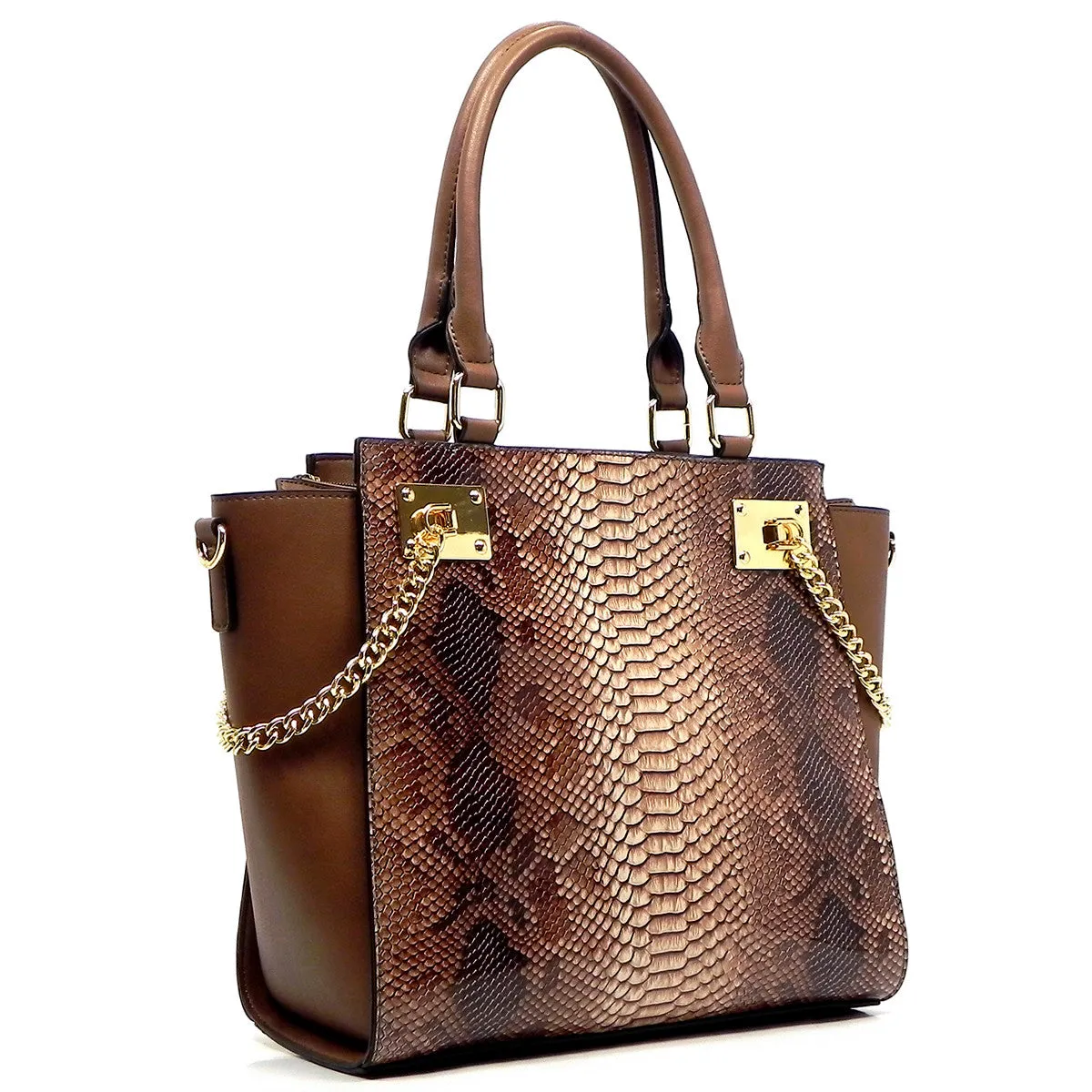 Snakeskin Trapeze Bags in Multiple Colors