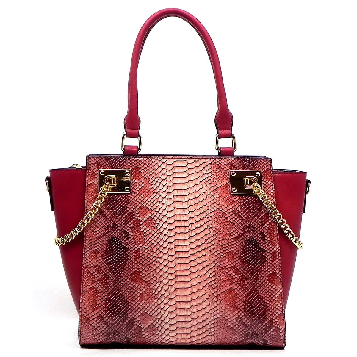 Snakeskin Trapeze Bags in Multiple Colors