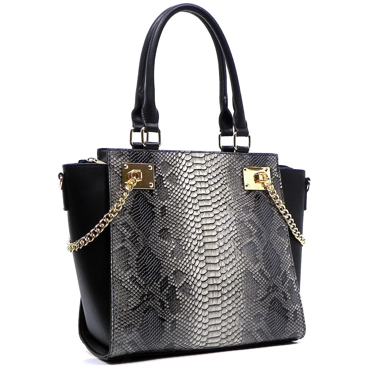 Snakeskin Trapeze Bags in Multiple Colors